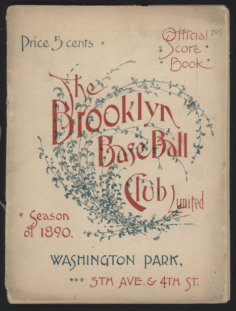 1890 Brooklyn vs Philadelphia NL Baseball Scorecard  