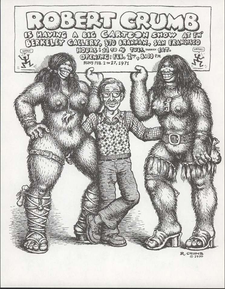 1970 ROBERT CRUMB Self Promotional Cartoon Show Flyer  